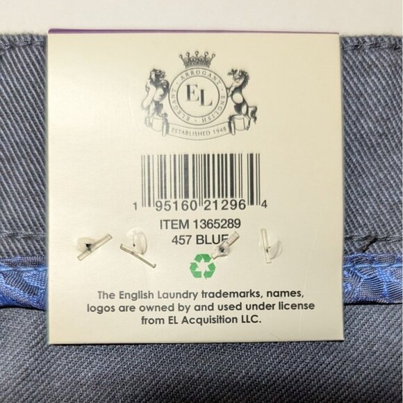 English Laundry Slimmer Straight Leg Pants Mens 40x29 NWT Blue - Picture 5 of 10